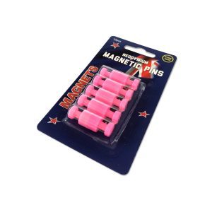 SMALL PINK NEODYMIUM PIN MAGNETS| CARDS OF 10