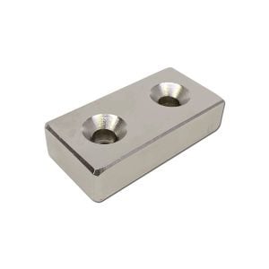 50MM X 25MM X 12MM COUNTERSUNK NEODYMIUM BLOCK