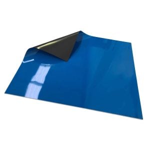 620MM X 500MM MAGNETIC SHEET – BLUE WITH WRITE ON/WIPE OFF LAMINATE