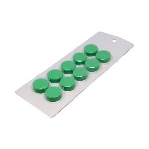 Small Green Magnetic Discs | Sold in cards of 10