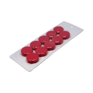 Large Red Magnetic Discs | Sold in cards of 10