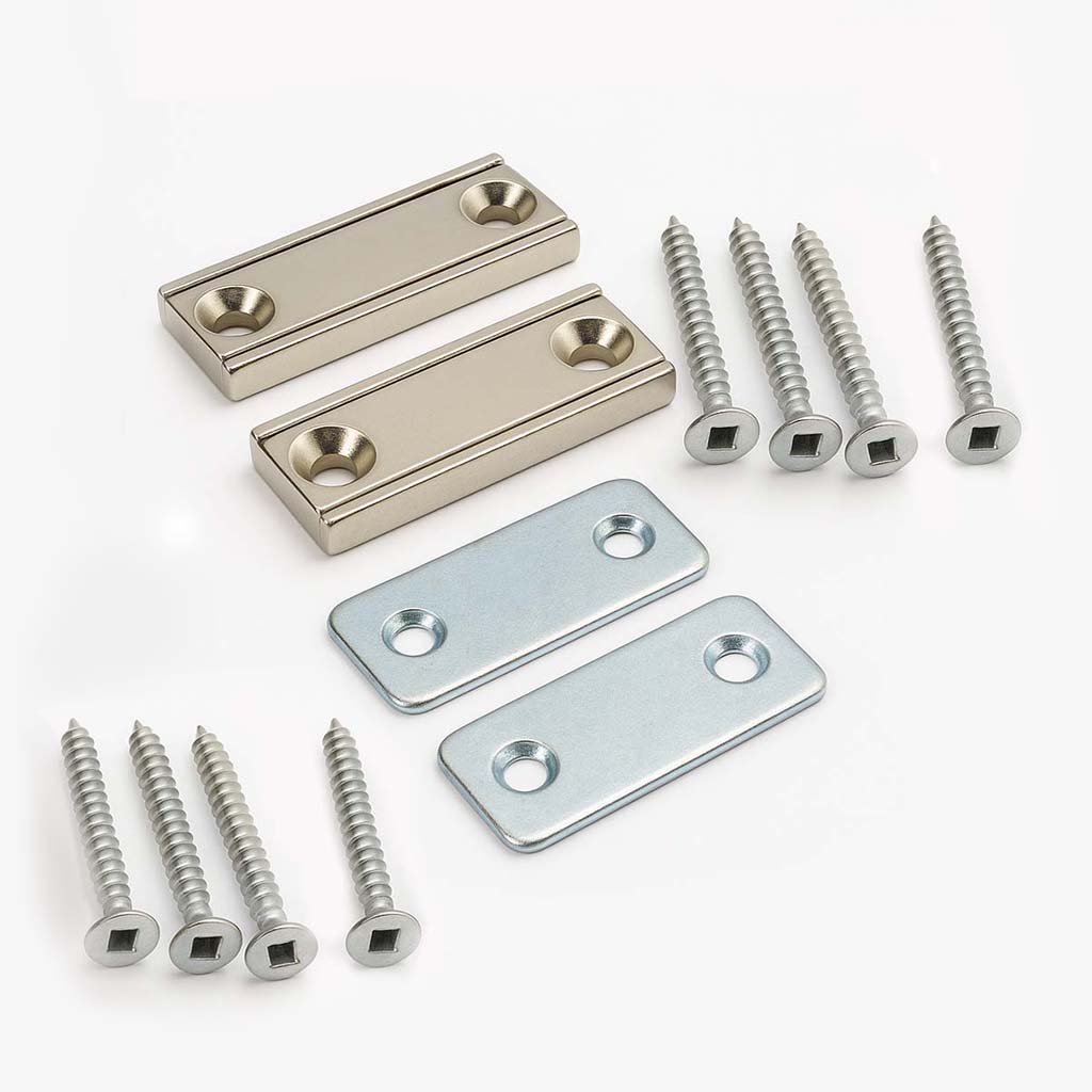40mm Rectangle Combo Kit (Neodymium Pot, Keeper & Screws) - Magnets New ...
